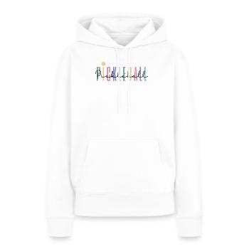 Joueur de pickleball arc-en-ciel pastel - Sweat à capuche Premium bio Femme - blanc - Devant - Julia (174cm)
