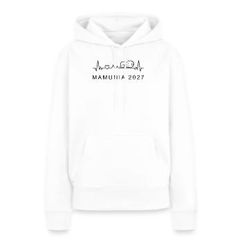 Maman 2027 Heartbeat Grossesse Polonis - Sweat à capuche Premium bio Femme - blanc - Devant - Julia (174cm)
