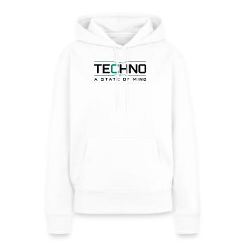 Techno - A State of Mind - Frauen Premium Bio Hoodie - Weiß - Vorne - Julia (174cm)