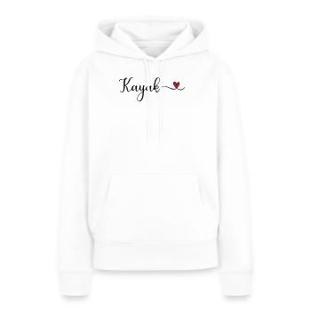Un cœur de kayak mignon - Sweat à capuche Premium bio Femme - blanc - Devant - Julia (174cm)