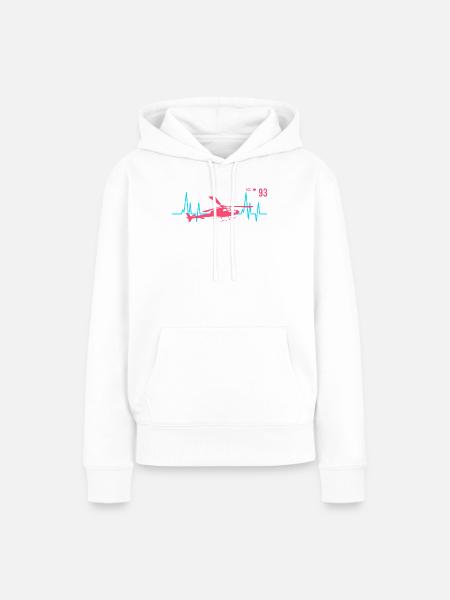 Hubschrauber Herzschlag Ekg Pilot - Frauen Premium Bio Hoodie - Weiß