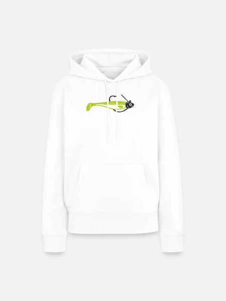 Gummifisch Angelkoeder Icon - Frauen Premium Bio Hoodie - Weiß