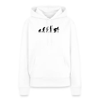 evolution_pc_4 - Frauen Premium Bio Hoodie - Weiß - Vorne - Julia (174cm)