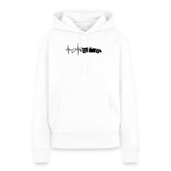 Cardio fréquence cardiaque de voiture de sport - Sweat à capuche Premium bio Femme - blanc - Devant - Julia (174cm)