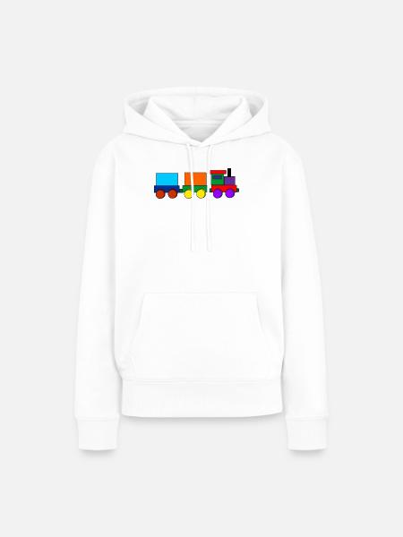 Spielzeugeisenbahn - Frauen Premium Bio Hoodie - Weiß