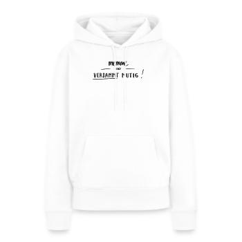 Memme, aber verdammt mutig! - Frauen Premium Bio Hoodie - Weiß - Vorne - Julia (174cm)