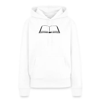 Buch leeren - Frauen Premium Bio Hoodie - Weiß - Vorne - Julia (174cm)