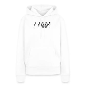 Jantes Love Pulse Symbole de jante Roue Roues Graphique - Sweat à capuche Premium bio Femme - blanc - Devant - Julia (174cm)