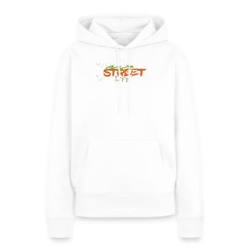 Street life Graffiti  - Frauen Premium Bio Hoodie - Weiß - Vorne - Julia (174cm)