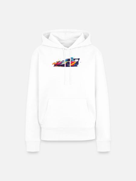 cooles drift car Rennkarosserie Kunst - Frauen Premium Bio Hoodie - Weiß
