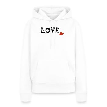 LOVE - Frauen Premium Bio Hoodie - Weiß - Vorne - Julia (174cm)