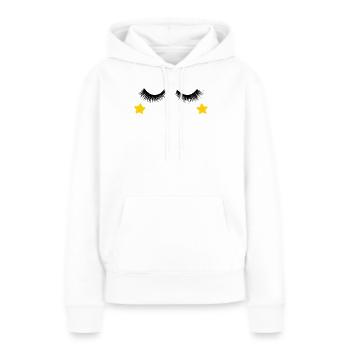  Wimpern Design - Frauen Premium Bio Hoodie - Weiß - Vorne - Julia (174cm)