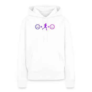Idée cadeau pour une course à pied - Sweat à capuche Premium bio Femme - blanc - Devant - Julia (174cm)