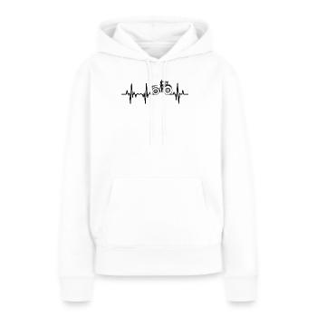 Traktor Pulsschlag - Frauen Premium Bio Hoodie - Weiß - Vorne - Julia (174cm)
