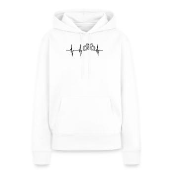 Fahrrad Pulsschlag - Frauen Premium Bio Hoodie - Weiß - Vorne - Julia (174cm)