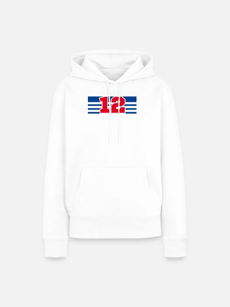 Nummer 12 Frankreich - Frauen Premium Bio Hoodie - Weiß