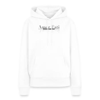 Amor Fati – Umarme dein Schicksal - Frauen Premium Bio Hoodie - Weiß - Vorne - Julia (174cm)
