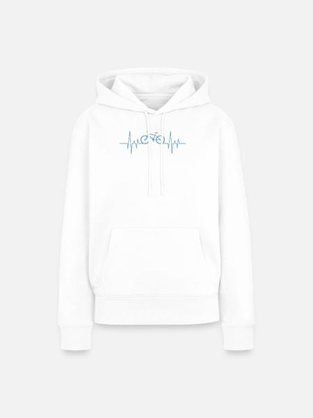 Herzschlag Fahrrad Radfahrer Geschenk - Frauen Premium Bio Hoodie - Weiß