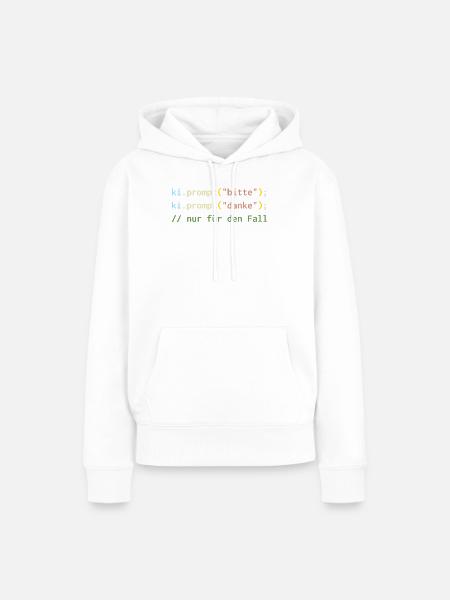ki.prompt("bitte") – Höflich zur KI - Frauen Premium Bio Hoodie - Weiß