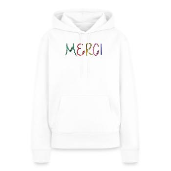 VIELEN DANK. DANKE. VIELEN DANK. JAHRESTAG. GEBURT. - Frauen Premium Bio Hoodie - Weiß - Vorne - Julia (174cm)