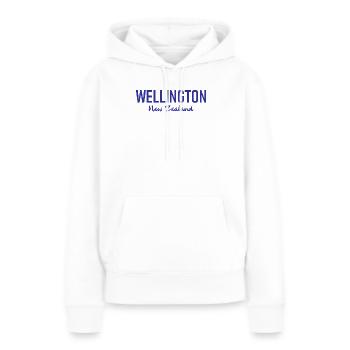 Wellington - Nouvelle-Zélande - Aotearoa - Neuseeland - Sweat à capuche Premium bio Femme - blanc - Devant - Julia (174cm)