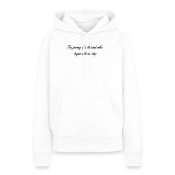 Le voyage de mille kilomètres - Sweat à capuche Premium bio Femme - blanc - Devant - Julia (174cm)