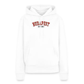 Budapest, gegründet 1966 - Frauen Premium Bio Hoodie - Weiß - Vorne - Julia (174cm)