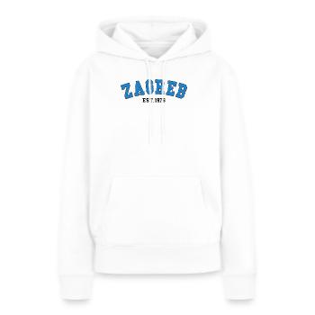 Zagreb fondée en 1976 - Sweat à capuche Premium bio Femme - blanc - Devant - Julia (174cm)
