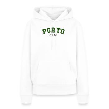 Porto gegründet 1976 - Frauen Premium Bio Hoodie - Weiß - Vorne - Julia (174cm)