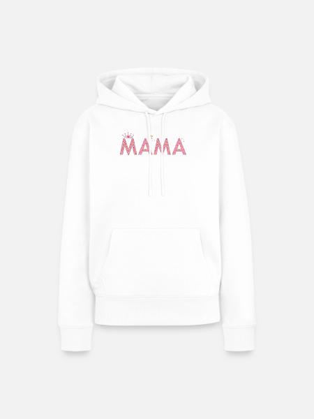 Mama mit Krone - Frauen Premium Bio Hoodie - Weiß