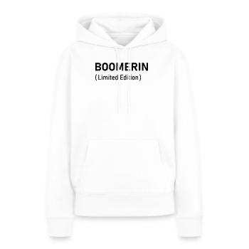 Édition limitée Boomerin - Sweat à capuche Premium bio Femme - blanc - Devant - Julia (174cm)