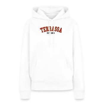 Terrassa fondée en 2006 - Sweat à capuche Premium bio Femme - blanc - Devant - Julia (174cm)