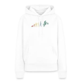 De l’enfant à l’évolution du pilote de motocross - Sweat à capuche Premium bio Femme - blanc - Devant - Julia (174cm)