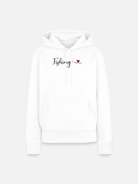 Angeln - Frauen Premium Bio Hoodie - Weiß