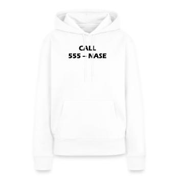 CALL 555 - NEZ - Sweat à capuche Premium bio Femme - blanc - Devant - Julia (174cm)