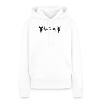 Motor front view cardio fréquence cardiaque 2 - Sweat à capuche Premium bio Femme - blanc - Devant - Julia (174cm)