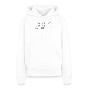 chat ascii mignon - chat ascii mignon - Sweat à capuche Premium bio Femme - blanc - Devant - Julia (174cm)