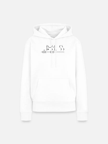 niedliche ascii Katze - cute ascii cat - Frauen Premium Bio Hoodie - Weiß