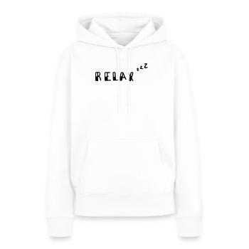 Relax - Frauen Premium Bio Hoodie - Weiß - Vorne - Julia (174cm)