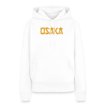 Osaka - Sweat à capuche Premium bio Femme - blanc - Devant - Julia (174cm)
