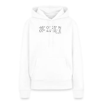 Coordonnées Zermatt - Sweat à capuche Premium bio Femme - blanc - Devant - Julia (174cm)