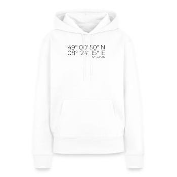 coordonnées Karlsruhe - Sweat à capuche Premium bio Femme - blanc - Devant - Julia (174cm)
