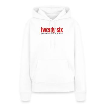 twenty six real classic - Frauen Premium Bio Hoodie - Weiß - Vorne - Julia (174cm)