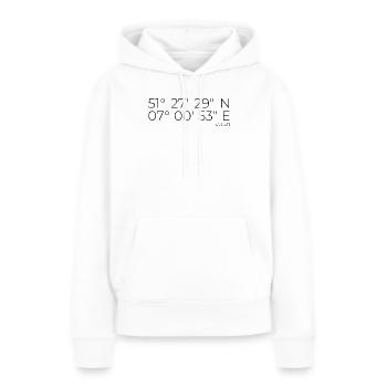 Coordonnées Essen - Sweat à capuche Premium bio Femme - blanc - Devant - Julia (174cm)
