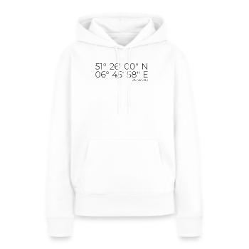 Coordonnées Duisbourg - Sweat à capuche Premium bio Femme - blanc - Devant - Julia (174cm)
