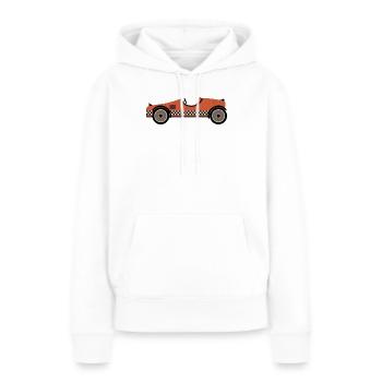 Voiture de course texturée rouge - Sweat à capuche Premium bio Femme - blanc - Devant - Julia (174cm)