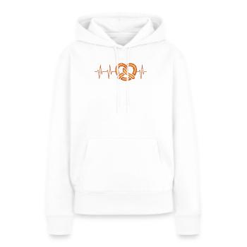 Illustration ECG de battement de cœur de bretzel - Sweat à capuche Premium bio Femme - blanc - Devant - Julia (174cm)