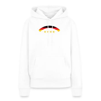 Drapeau Allemand - Allemagne - Sweat à capuche Premium bio Femme - blanc - Devant - Julia (174cm)