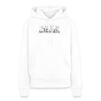 Dining Rabbits - Frauen Premium Bio Hoodie - Weiß - Vorne - Julia (174cm)