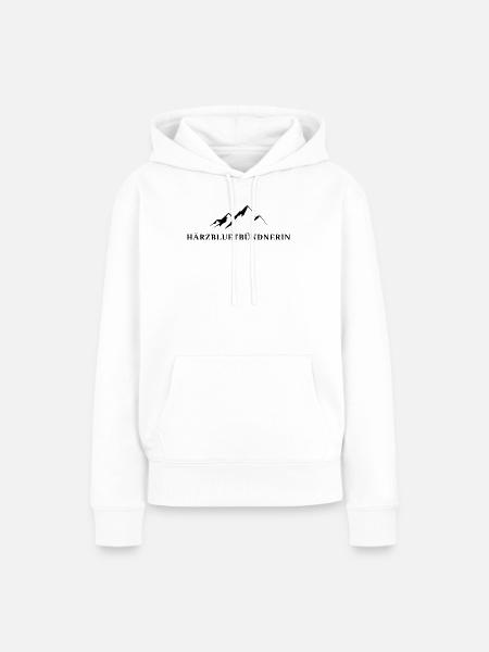Härzbluetbündnerin Stolze Bündnerin Graubünden - Frauen Premium Bio Hoodie - Weiß
